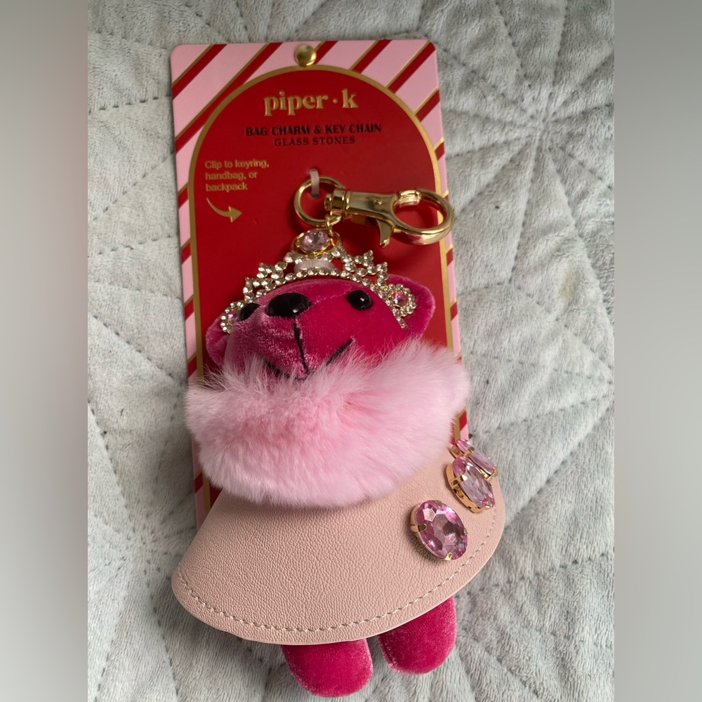 Piper Pink Bear Bag Accessory